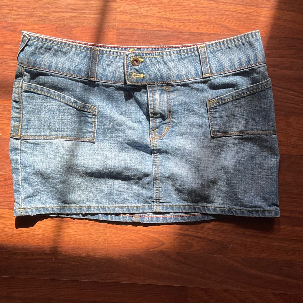 Vintage Von Dutch Mini Jean Denim Short Skirt